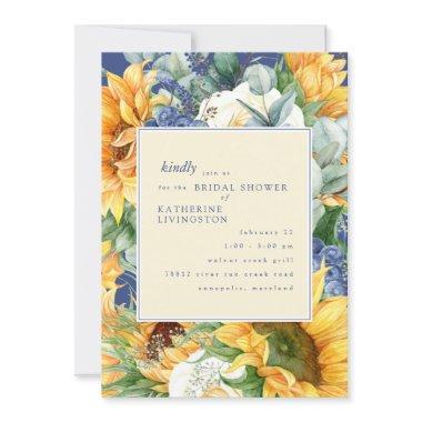 Sunflowers Cobalt blue Botanical
