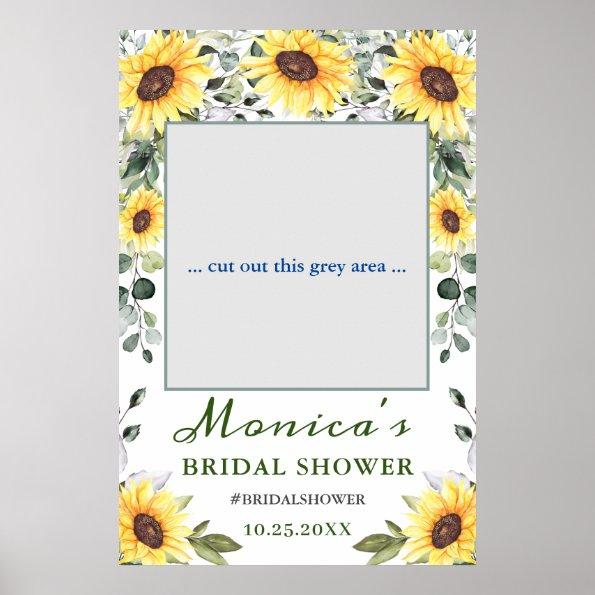 Sunflowers Eucalyptus Bridal Shower Photo Frame Poster