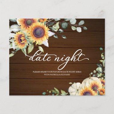 Sunflowers Fall Bridal Shower Date Night Invitations