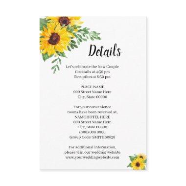 Sunflowers Greenery  Wedding Details Enclosure