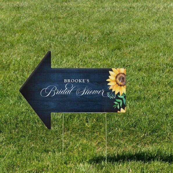 Sunflowers gypsophila Navy Bridal Shower Welcome S Sign