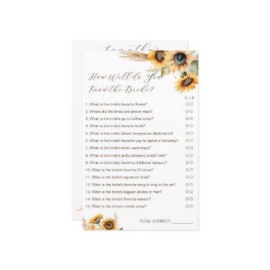 Sunflowers how well do you know the bride game