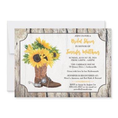 Sunflowers in Cowboy Boot Woodgrain