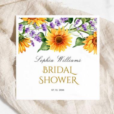 Sunflowers & Lavender Bridal Shower Napkins