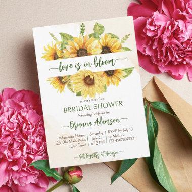 Sunflowers love is in bloom bridal shower template