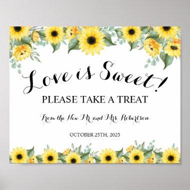 Sunflowers Love is Sweet Bridal Shower Wedding Poster