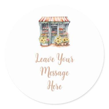 Sunflowers Market  Your Message Classic Round Sticker