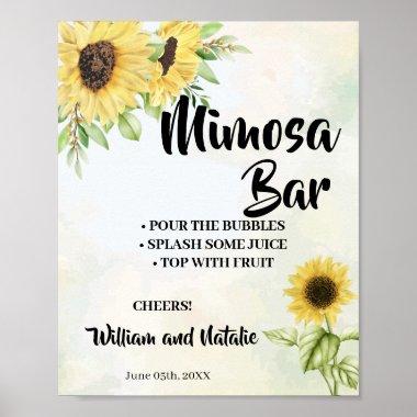 Sunflowers Mimosa Bar Bridal Shower Wedding Sign