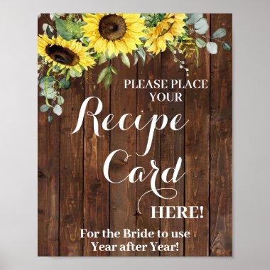 Sunflowers Place Recipe Invitations Bridal Shower Sign