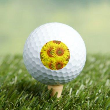 Sunflowers Rustic Floral Summer Yellow Weddings Golf Balls
