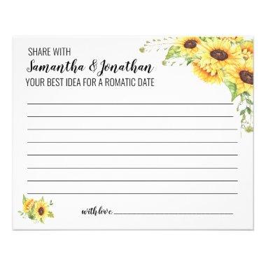 Sunflowers Share Date Idea Bridal Shower Invitations Flyer