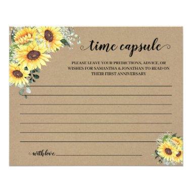 Sunflowers Time Capsule Advice for Couple Invitations Flyer