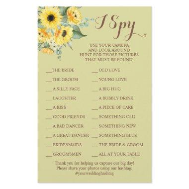 Sunflowers Wedding Reception I Spy Game  Flyer