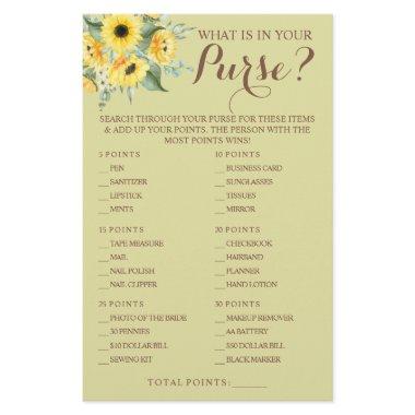Sunflowers What is in your Purse Shower Game  Flyer