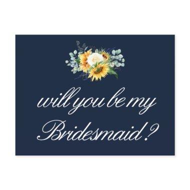 sunflowers will you be my Bridesmaid Invitations