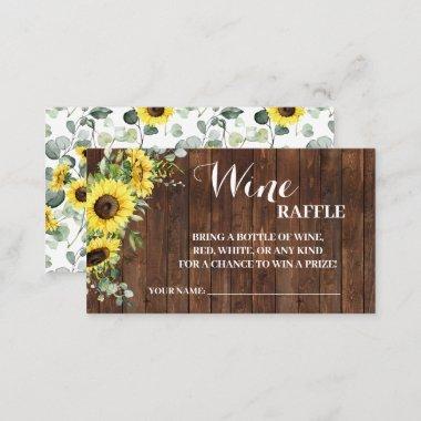 Sunflowers Wine Raffle Ticket Bridal Shower Invitations