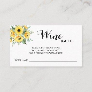 Sunflowers Wine Raffle Wedding Bridal Shower Invitations