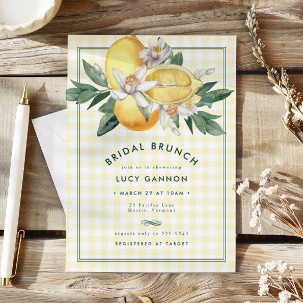 Sunny Yellow Lemon Gingham  Brunch