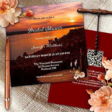 Sunset Winery or Vineyard Bridal Shower Invitations