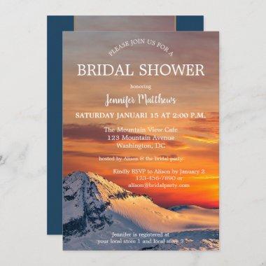 Sunset Winter Wonderland Bridal Shower Invitations