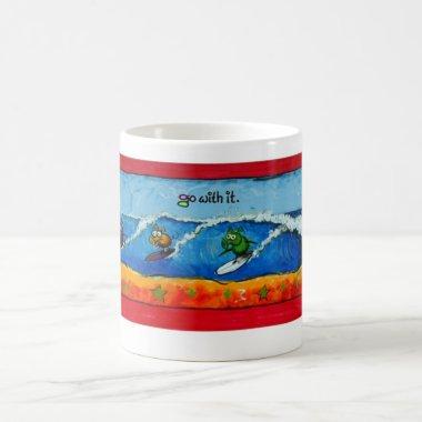 Surfing Pigs "Go With It" Coffee Mug