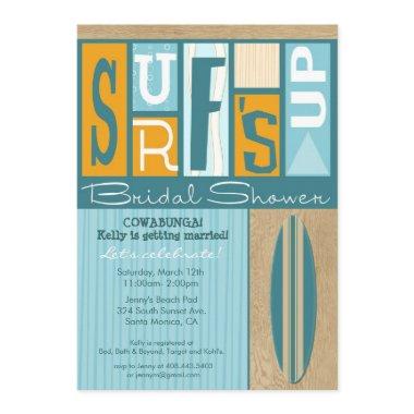 Surf's Up Retro Bridal Shower Invitations