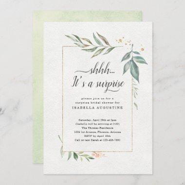 Surprise Bridal Shower Watercolor Floral Invitations