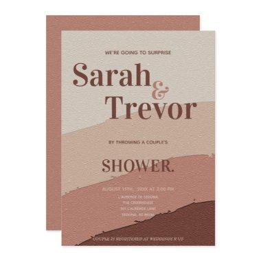 Surprise Typography Couple's Shower Dusty Rose