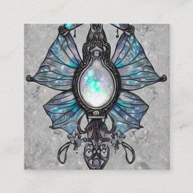 Surreal Painted Opal Wings Pendant Square Business Invitations