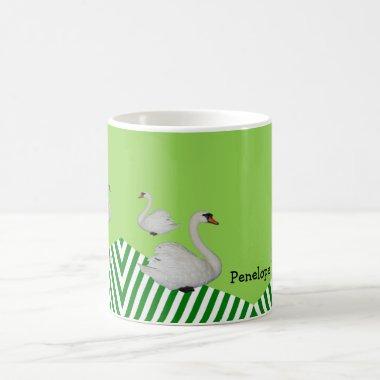 Swan Green Stripe Mug