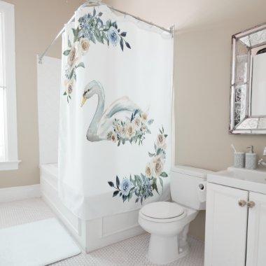 Swan Lake Bathroom Shower Curtain