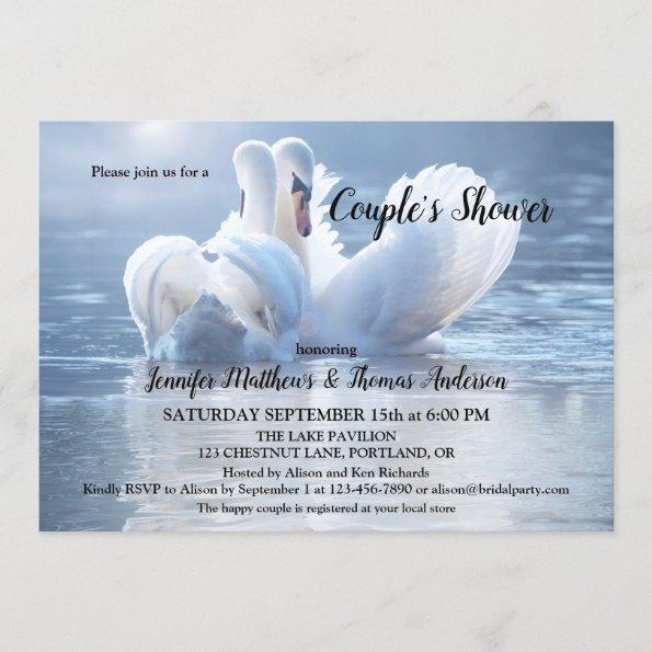 Swan Lake Bridal Couple Shower Invitations