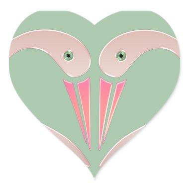 Swans In Love (Heart-Shaped Sticker) Heart Sticker
