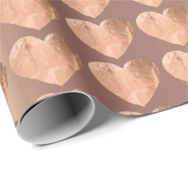 Sweat Heart Blush Pink Rose Gold Pearly Metallic Wrapping Paper