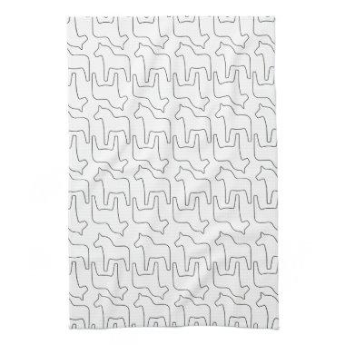Swedish Dala Horse Print Towel