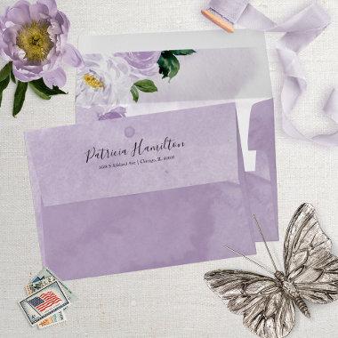 Sweet 16 Purple Watercolor Flowers Envelope
