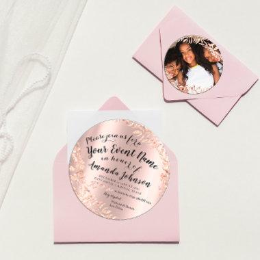 Sweet 16th Birthday Photo Floral Rose Pink Royal