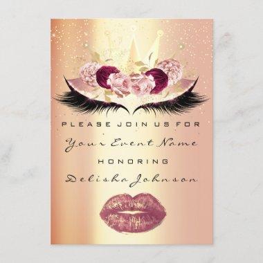Sweet 16th Bridal Quinceanera Kiss Princess Floral Invitations