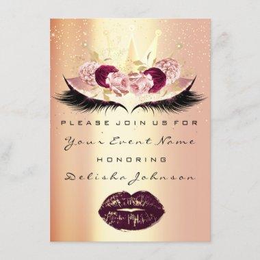 Sweet 16th Bridal Quinceanera Kiss Princess Roses Invitations