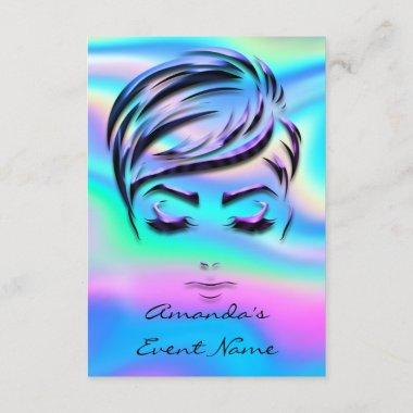 Sweet 16th Bridal Show Holograph Unicorn Pink Face Invitations