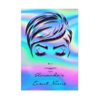 Sweet 16th Bridal Show Holograph Unicorn Pink Face Invitations