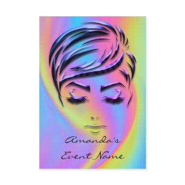 Sweet 16th Bridal Shower Holograph Modern Rainbow Invitations