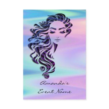 Sweet 16th Bridal Shower Holograph Princess Purple Invitations