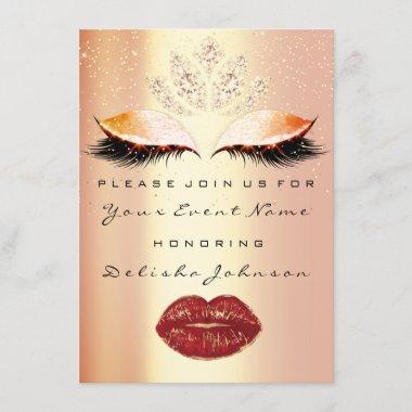 Sweet 16th Bridal Shower Quinceanera Makeup Invitations