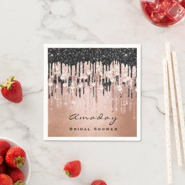 Sweet 16th  Rose Drips Diamond Napkins