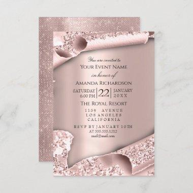 Sweet 16th Bridal Shower Wedding Rose 3D Invitations