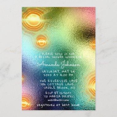 Sweet 16th Holograph Futuristic Rainbow Spark Invitations