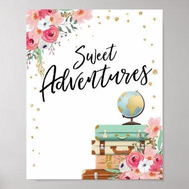 Sweet Adventures sign Travel Shower Table sign