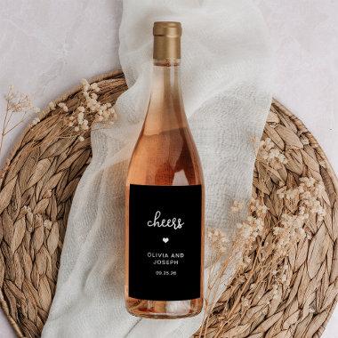 Sweet and Whimsical Black | Wedding Cheers Wine Label