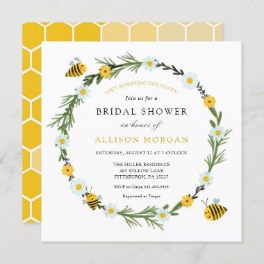 Sweet As Can Bee Bridal Shower Invitations